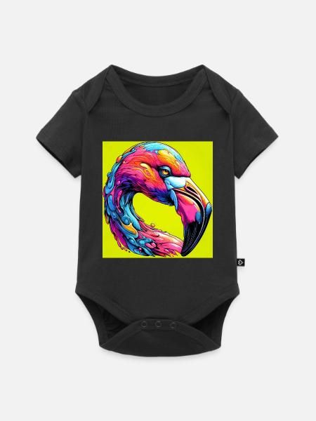 Flamingo - Baby Premium Kurzarmbody - Schwarz