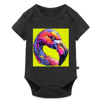 flamingo - Baby Premium short-sleeve bodysuit - black - Front