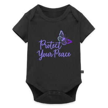 Protégez votre paix papillon paix intérieure - Body à manches courtes Premium Bébé - noir - Devant