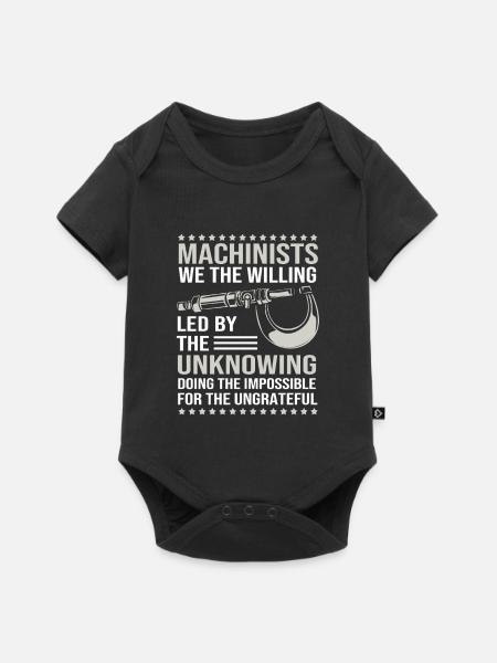 Zerspanungsmechaniker Zerspaner Fräser CNC Dreher - Baby Premium Kurzarmbody - Schwarz