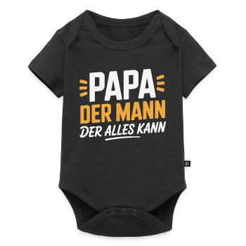 Papa Der Mann Der Alles Kann Geschenk - Baby Premium Kurzarmbody - Schwarz - Vorne