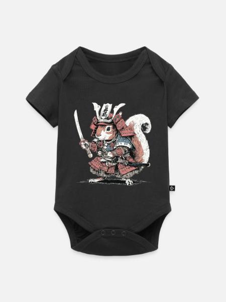 Eichhörnchen-Samurai-Rüstung - Baby Premium Kurzarmbody - Schwarz