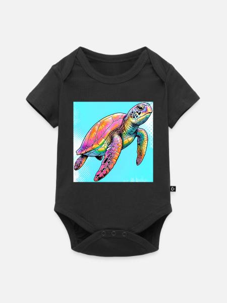 Schildkröte - Baby Premium Kurzarmbody - Schwarz