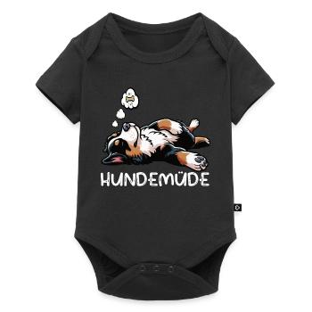 Hundemüde Appenzeller Sennenhund Sennenhunde  - Baby Premium Kurzarmbody - Schwarz - Vorne