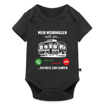 Mein Wohnwagen ruft an und ich muss gehen campen - Baby Premium Kurzarmbody - Schwarz - Vorne