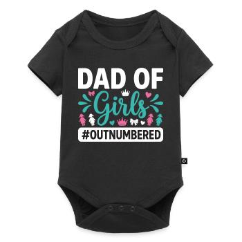Papa des filles en infériorité numérique Papa fille - Body à manches courtes Premium Bébé - noir - Devant