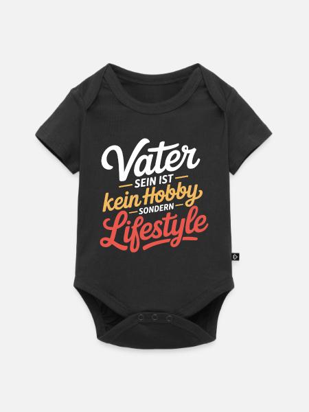Vater Lifestyle Spruch Papa Geschenkidee - Baby Premium Kurzarmbody - Schwarz
