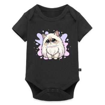 Tear cat heart cat - Baby Premium short-sleeve bodysuit - black - Front