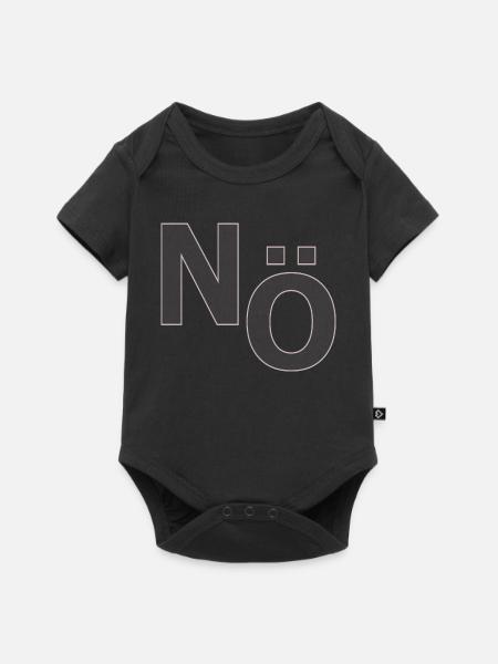No – Minimal Typografie Statement - Baby Premium Kurzarmbody - Schwarz