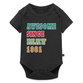 Awesome seit Mai 1981 - Baby Premium Kurzarmbody - Schwarz - Vorne