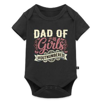 Dad of Girls Flowers Vintage Dad - Baby Premium short-sleeve bodysuit - black - Front