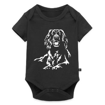 Englischer Springer Spaniel "Black Edition" - Baby Premium Kurzarmbody - Schwarz - Vorne