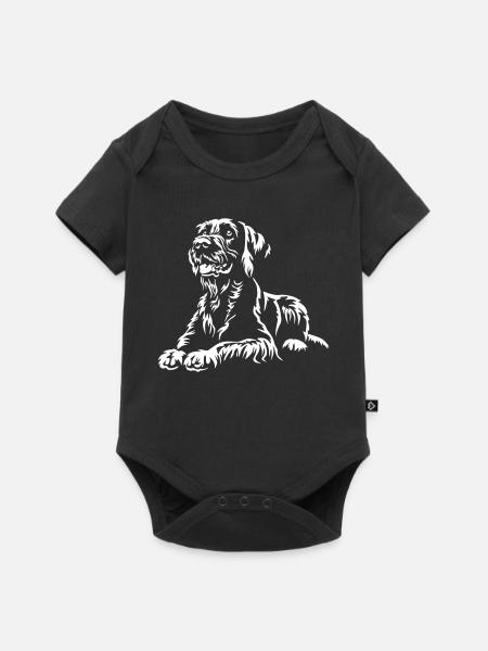 Deutsch Drahthaar "Black Edition" - Baby Premium Kurzarmbody - Schwarz