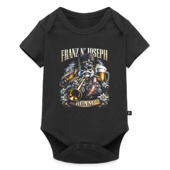 Franz Joseph Buam Franz N' Joseph - Baby Premium Kurzarmbody - Schwarz - Vorne