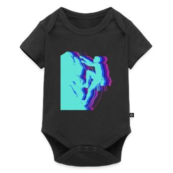 Glitch Art Climber Silhouette Modern - Baby Premium short-sleeve bodysuit - black - Front