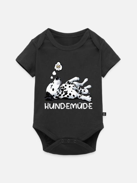 Hundemüde Dalmatiner Dalmatinerbesitzer Dalmatine - Baby Premium Kurzarmbody - Schwarz