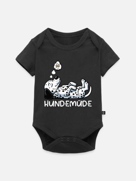 Hundemüde Dalmatiner Dalmatinerbesitzer Dalmatine - Baby Premium Kurzarmbody - Schwarz