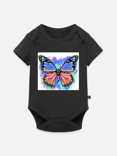 Schmetterling - Baby Premium Kurzarmbody - Schwarz