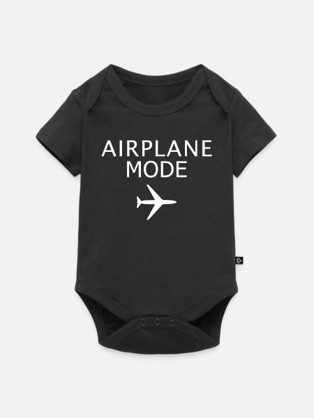 Flugzeugmodus aktivierter Flugmodus Luftfahrtkunst - Baby Premium Kurzarmbody - Schwarz