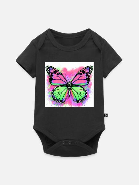 Schmetterling - Baby Premium Kurzarmbody - Schwarz