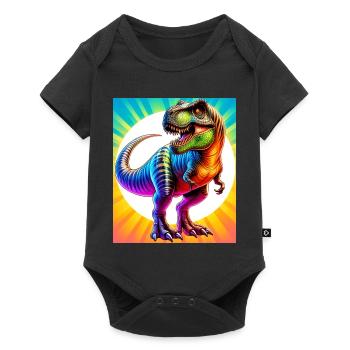 Dinosaurier - Baby Premium Kurzarmbody - Schwarz - Vorne