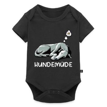 Hundemüde Irischer Wolfshund Wolfshundbesitzer - Baby Premium Kurzarmbody - Schwarz - Vorne