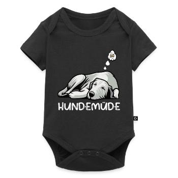 Hundemüde Irischer Wolfshund Wolfshundbesitzer - Baby Premium Kurzarmbody - Schwarz - Vorne