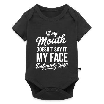 Quand la bouche est silencieuse, mon visage parle - Body à manches courtes Premium Bébé - noir - Devant