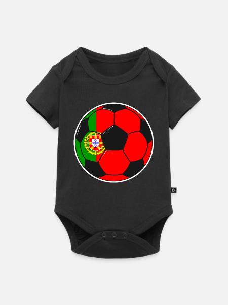 Fußballmannschaft Portugal - Baby Premium Kurzarmbody - Schwarz