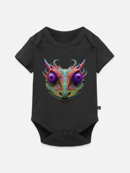 Mystic Toad/Frog/Gecko/Lizzard/Alien - Baby Premium Kurzarmbody - Schwarz