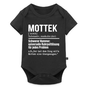 Mottek Definition, Ruhrpott, Ruhrgeiet Dialekt - Baby Premium Kurzarmbody - Schwarz - Vorne