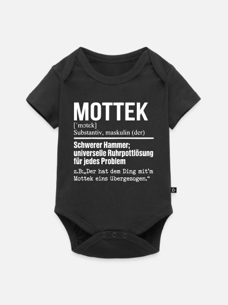 Mottek Definition, Ruhrpott, Ruhrgeiet Dialekt - Baby Premium Kurzarmbody - Schwarz