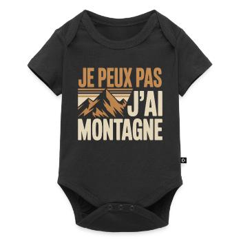 Je peux pas j’ai montagne humour randonneur drole - Body à manches courtes Premium Bébé - noir - Devant