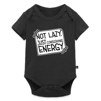 Pas paresseux, juste économiser de l’énergie, drôle de paresseux à dire - Body à manches courtes Premium Bébé - noir - Devant