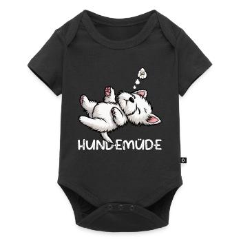 Hundemüde West highland terrier Westie Westies - Baby Premium Kurzarmbody - Schwarz - Vorne