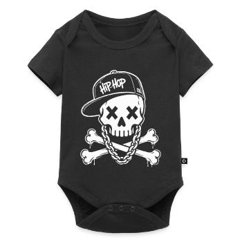 Hip Hop Skull Streetwear Rap Urban Style Shirt - Baby Premium short-sleeve bodysuit - black - Front