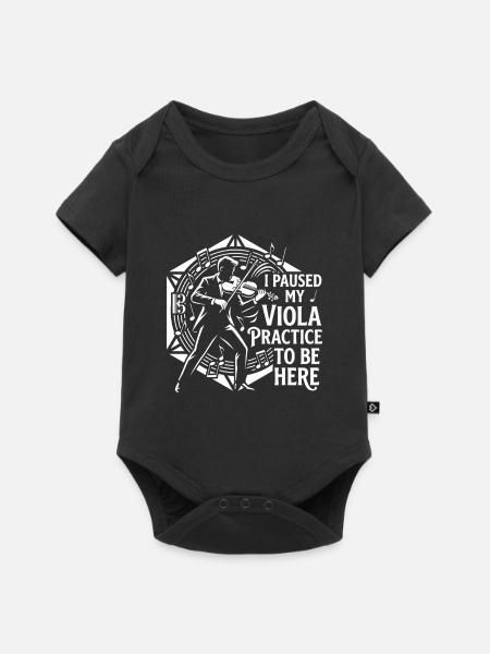 Bratsche Paused Viola Practice Musiker - Baby Premium Kurzarmbody - Schwarz