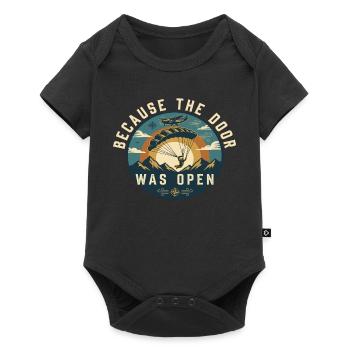 Parce que la porte était ouverte, parachute - Body à manches courtes Premium Bébé - noir - Devant