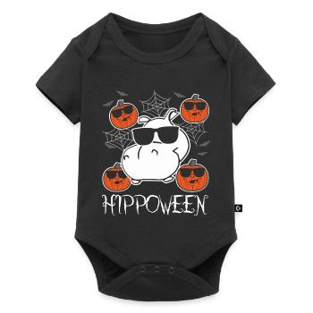 Safari Afrique Faune du Serengeti hippopotame d’Halloween - Body à manches courtes Premium Bébé - noir - Devant