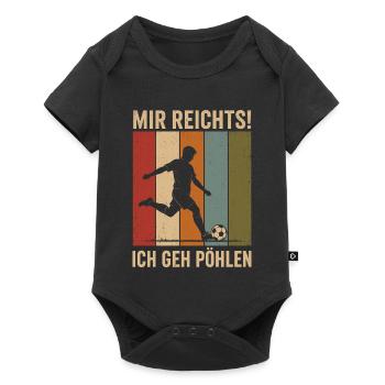 Mir reichts Ich geh pöhlen Vintage Fußball - Baby Premium Kurzarmbody - Schwarz - Vorne