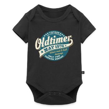 Oldtimer Mai 1976 - Geburtstag - Geschenk - Baby Premium Kurzarmbody - Schwarz - Vorne
