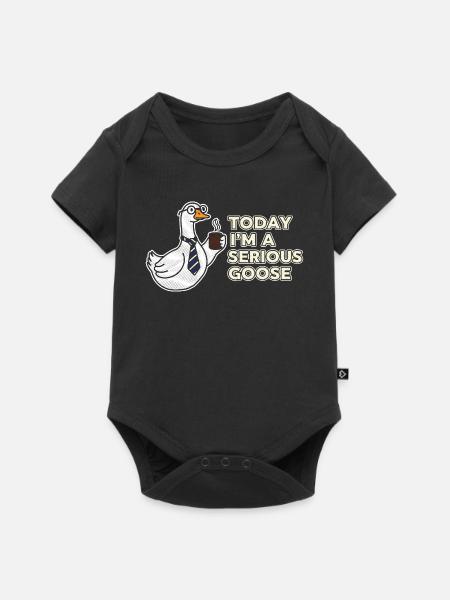 Serious Goose: Kaffee, Krawatte & Grit - Baby Premium Kurzarmbody - Schwarz