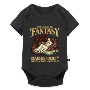Dragon Reader Fantasy Reading Society Bookworm Reading - Baby Premium short-sleeve bodysuit - black - Front