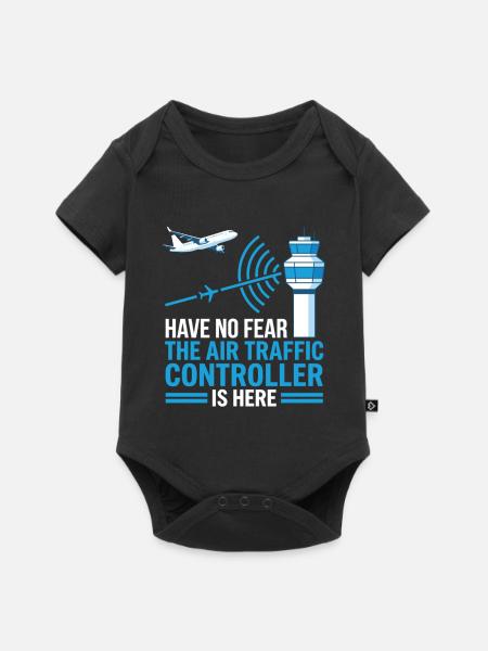 Air Traffic Controller Fluglotse Geschenk - Baby Premium Kurzarmbody - Schwarz