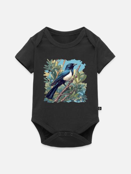 Elstern Elster - Baby Premium Kurzarmbody - Schwarz