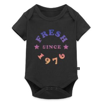 Vintage 1976 - Baby Premium Kurzarmbody - Schwarz - Vorne