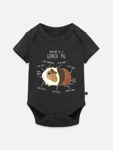 Meerschweinchenanatomie - Baby Premium Kurzarmbody - Schwarz