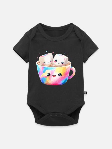 Kunterbunte Marshmallow Kaffeetasse - Baby Premium Kurzarmbody - Schwarz