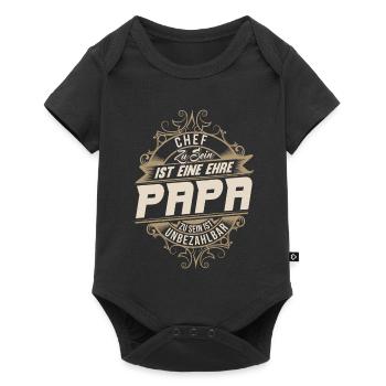 Chef Papa - Baby Premium Kurzarmbody - Schwarz - Vorne