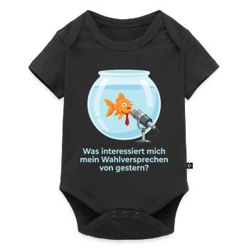 Politiker Goldfisch Wahlversprechen Amnesie Satire - Baby Premium Kurzarmbody - Schwarz - Vorne